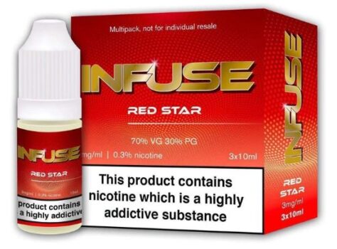 Red Star, Infuse, 3 X 10ml, E-Liquid, 30ml, max vg, black grapes, red berries, aniseed, menthol, sweet, 20ml, 30ml, multi pack, 3mg, sample pack, e-liquid,