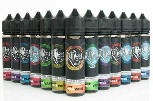 Ruthless, E-Liquid, 50ml, Short Fill, 0mg, sweet, fruit, pudding, donut, creamy, fruity, max vg, vape juice, mix and vape, apple, mixed berry, guava, mango lychee, menthol, strawberry, blue raspberry, watermelon, melon, candy,