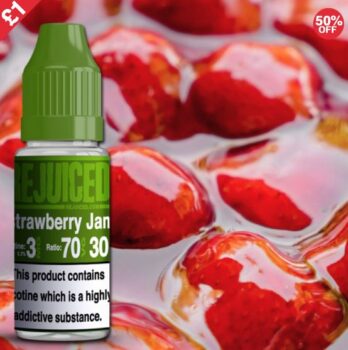 strawberry, jam, 10ml, sample liquid, liquid, vape uk, liquid sales, discount liquid, 0mg, 3mg, 6mg, 12mg, 18mg, coupon code, 70vg,