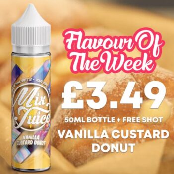 Vanilla, Custard, Donut, 50ml, short fill, e-liquid, vanilla custard, sweet, pudding, 0mg, 3mg, 6mg, shortfill, vape deals, liquid deal, vape uk, mix juice,