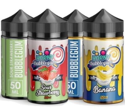 Mango, Banana, Grape, Mint, Orange, Root Beer, Sour Strawberry, Mango Lemonade, Strawberry Lemonade, Pineapple, Lemonade, Horny, Bubblegum, 50ml, E-Liquid, horny bubblegum, 0mg, shortfill, sweet, fruity, max vg, horny flava,