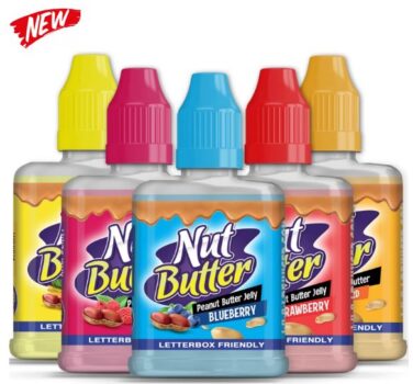 peanut, buttle, jelly, nutbutter, shortfill, sample pack, strawberry, raspberry, blueberry, banana, peanut butter custard, sweet, pudding, 50ml, 100ml, 150ml, 0mg, max vg, short fill liquds, e-liquid uk, rejuiced, peanut butter jelly e-liquid,