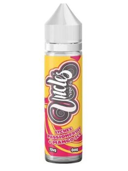 Lychee, Passion fruit, Mango Ice, Uncles E Liquid, 60ml, Shortfill, 70vg, Max Vg, lychee e-liquid, passionfruit e-liquid, mango ice e-liquid, e-liquid deals,