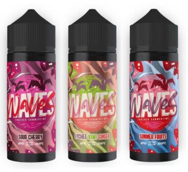 Waves, Shortfill, 100ml, E-Liquid, waves liquid, waves 100ml, short fill, 0mg, liquid shorfill, cheap liquid uk, sour cherry, lychee, kiwi, ginger, summer fruits, 70vg, Max Vg, Max Flavour, liquid uk,