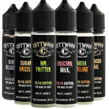 cuttwood, cuttwood liquid, cuttwood 50ml, cuttwood sales, ecig one, boss reserve, unicorn milk, mega melons, mr fritter, sugar drizzle, tobacco trail, 0mg, 50ml, sweet, fruity, end of summer deals, summer 2020 end deals, summer 2020 Sales,