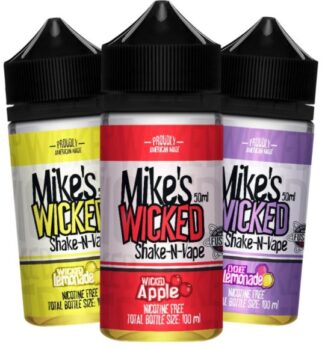 Apple, Mikes Wicked, 50ml, Shortfill, 0mg, 70vg, Max VG, Uk Eliquid Sales 2020, liquid sales, Lychee Lemonade, Raspberry Lemonade