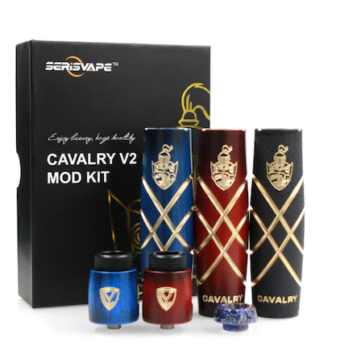 Cavalry, V2, Mechanical, Mod, Starter, Kit, DIY, RDA, Vape, Rebuildable mod, black, red, blue, 510, Adjustable airflow, Resin Drip tip, Vaping Flashdeals,