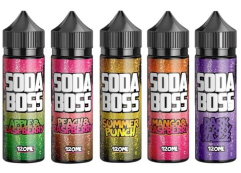 Soda Boss, 100ml, Shortfill, E-liquid, Apple & raspberry, Dark Berry razz, Summer punch, Mango & raspberry