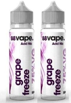 88Vape, Grape Freeze, 0mg, Short Fill, E-Liquid, 2 * 50ml, Vape Juice, 60ml Bottle, Made in The UK, Nicotine Free, Designed for use in Sub-Ohm Devices, 75VG, 25PG, SmartGek Package, Grape Freeze