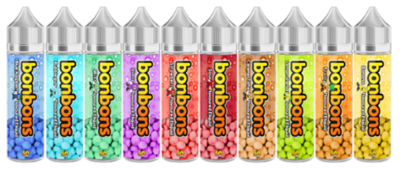 BONBONS, E-LIQUID, 50ML, SHORTFILL, Banana, Fruity, Mint, Strawberry, Sour, Caramel Toffee, Chewy Candy, Fruits, 70vg, 30pg, sugary flavours, UK E-liquids,