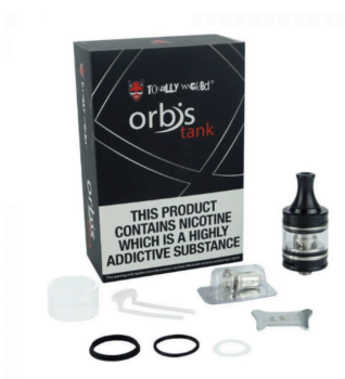 Orbis Tank, 2ml top fill, bottom airflow, inlet lock, spare atomizers, UK deals, Black friday deals, totally wicked deals, Tank deals Tank deals UK, Cheap Vape Tank, cheap E-liquid tank,