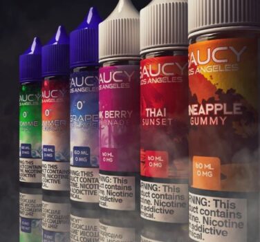 saucy los angeles, chocolate banana, grape escape, gummy, aloe vera, grapefruit, mango, shortfill, 50ml, 0mg, sweet, fruity,