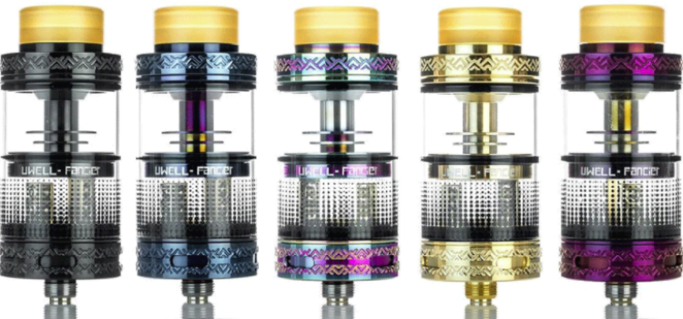 Uwell, Fancier, RTA, Atomizer, 4ml, purple, silver, black, sappire blue, iridescent, rebuildable tank, downward wicking, large airflow, bottom airflow, 510, pyrex glass, Replacement O rings, Vape deals 2021, cheap vape deals, New year vape deals, January sales 2021,