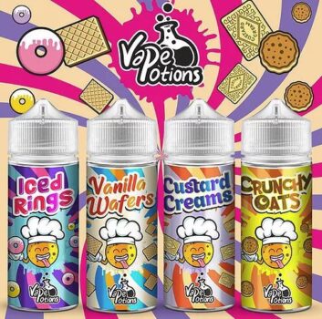 Biscuits Bundle, Vape Potions, E Liquid, 4x 100ml, Shortfills, biscuits ejuice, 50ml, 100ml, 70vg, sweet, ice rings, vanilla wafers, crunchy oats, custard creams, vanilla cream, sub ohm liquid,