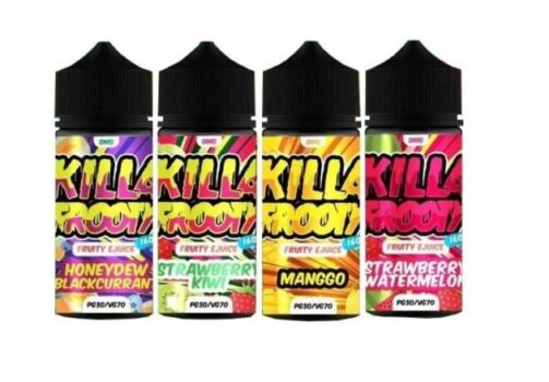 Killa Frooty, E-liquid, 100ml, Shortfill, 0mg, 70vg, fruity, sweet, sour, strawberry, minty, Apple Lychee, Apple Mango, Apple Strawberry, Banana Strawberry, Blackcurrant Apple, Blackcurrant Menthol, Grapest, Mango, Mango Blackcurrant, Mango Pineapple, Pink Guava, Strawberry Kiwi, Sweet & Sour Strawberry, Triple Berries, Strawberry Pineapple, Strawberry Pineapple