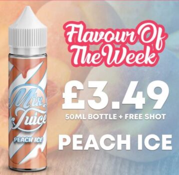 peach ice, discount sales, ejuice sales, 50ml liquid, cheap liquid, mix juice, flavour of the week, peach ice 50ml, sweet, fruity, icey liquids, 50ml, 80vg, max flavour, free nic shot