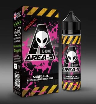 Nebula, Area-51, E-Juice, 50ml, Short Fill, E-Liquid, 0mg, 70vg, area 51 e-liquid deals, stopober liquid deals uk, Autumn vape deals, stopober 2021 eliquid deals, raspberry, lemon, lime, sweet, fruity, sour, fizzy liquid,