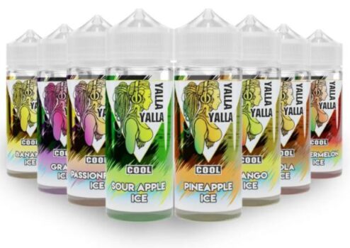 Yalla Yalla Cool, E-liquid, 100ml, Short Fill, Banana Ice, Sour Apple Ice, Cola Ice, Grape Ice, Mango Ice, Pineapple Ice, Passionfruit Ice, Watermelon Ice