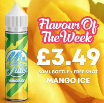 Mix Juice, Mango Ice, 50ml, Short Fill, E-Liquid, 80vg, Max VG, Max Flavour, free nic shot, 3mg, 0mg, mango ice shortfill, mango ice ecig juice, mango ice ejucie, mix juice flavour of the week, mix juice deals, ejuice deals, ejuice autumn deals