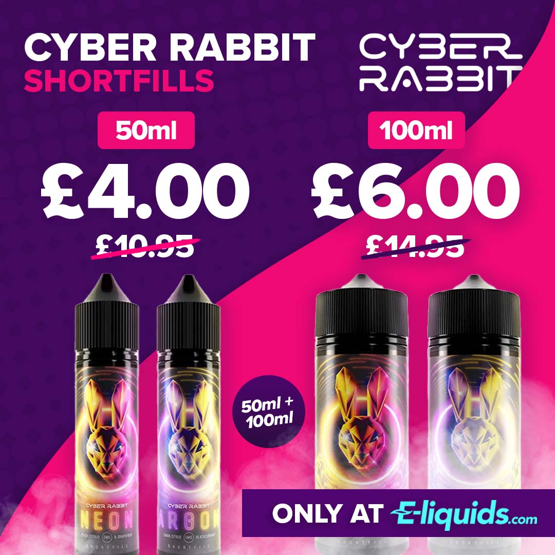 Cyber Rabbit 100ml Short Fill E Liquid £600 Vape Bargains Uk