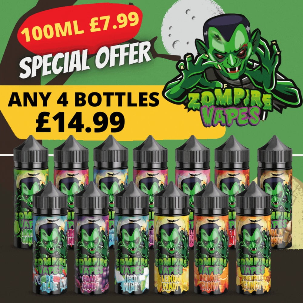 Zompire Vape 4x 100ml E Liquid £1499 Vape Bargains Uk