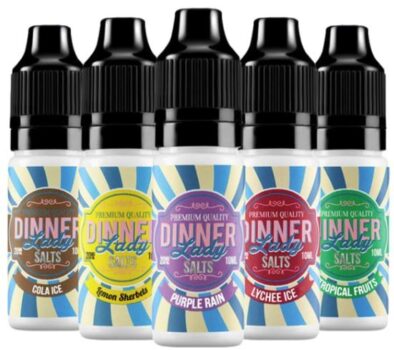 Dinner Lady, Nic Salts, 6x 10ml Bundle, dinner lady salts, lemon sherbet, purple rain, lychee ice, tropical fruits, cola ice, 10ml salts deals, dinner lady salt deals, dinner lady 2022, 20mg salts, 10mg salts