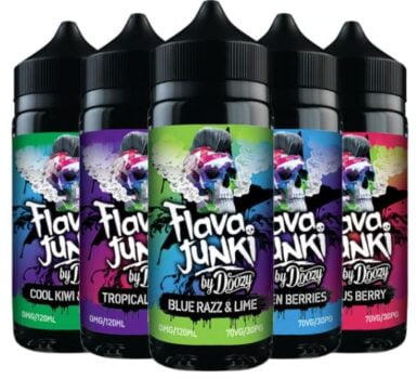 Doozy Vape, FLAVA JUNKI, 100ml Shortfill, COOL KIWI AND PLUM, FROZEN BERRIES, BLUE RAZZ LIME, TROPICAL HAZE, CITRUS BERRY