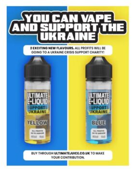 Ultimate Puff, Supports Ukraine, 100ml, Shortfill, E-liquids, 0mg, 70vg, ultimate puff 100ml deals, 100ml shortfills, 100ml shortfill deals, ukraine charity, charity support