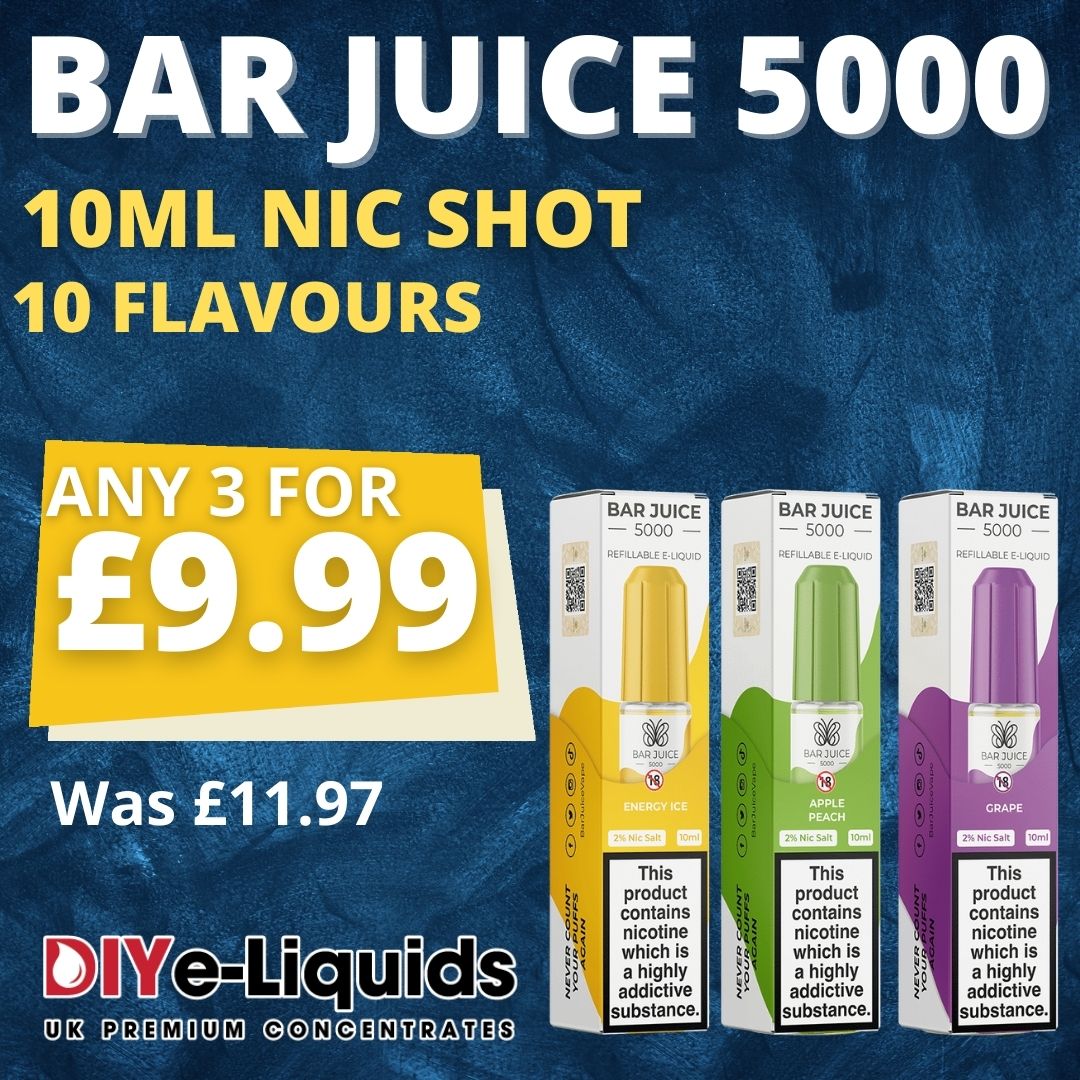 Bar Juice 5000 3x 10ml Nic Salts £9.99 Vape Bargains UK