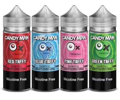 Keep It 100, Candy Man, 100ml, E Liquid, Shortfill, 70vg, 0mg, red taffy, blue taffy, pink taffy, green taffy, ecig one, sales, pay deal deals, vape day deals