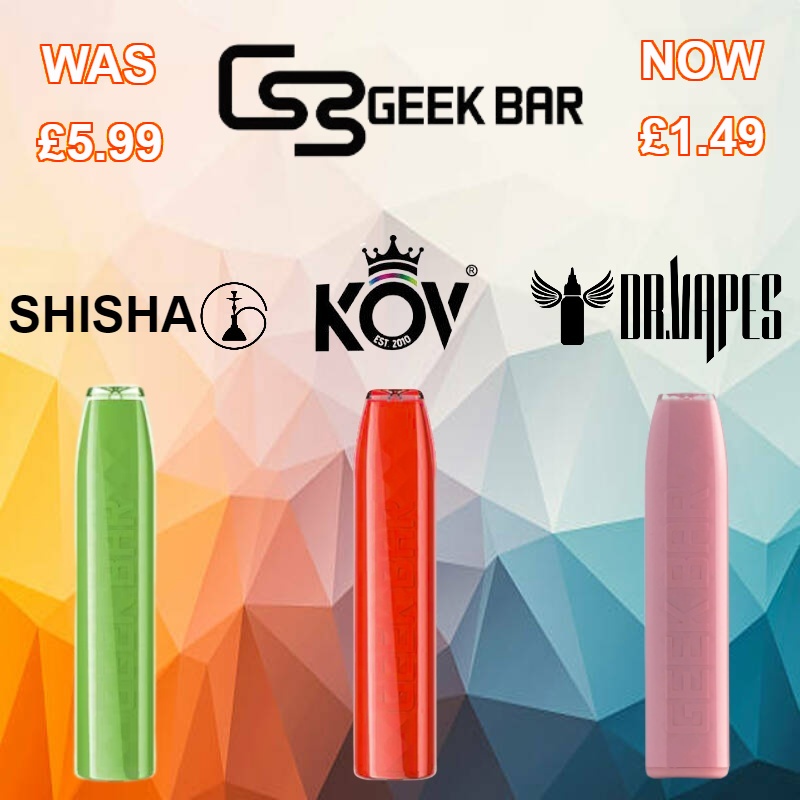 Geek Bar Disposable Vape Kit £1.49 Vape Bargains UK