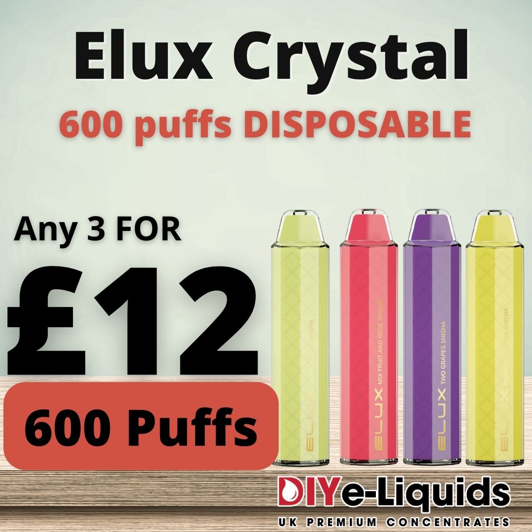 Elux Crystal 3 Pack 600 Disposable Vape Kit £12.00 Vape Bargains UK