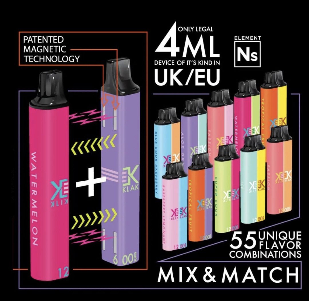 Element Klick Klak Disposable Vape - £4.99 - Vape Bargains UK