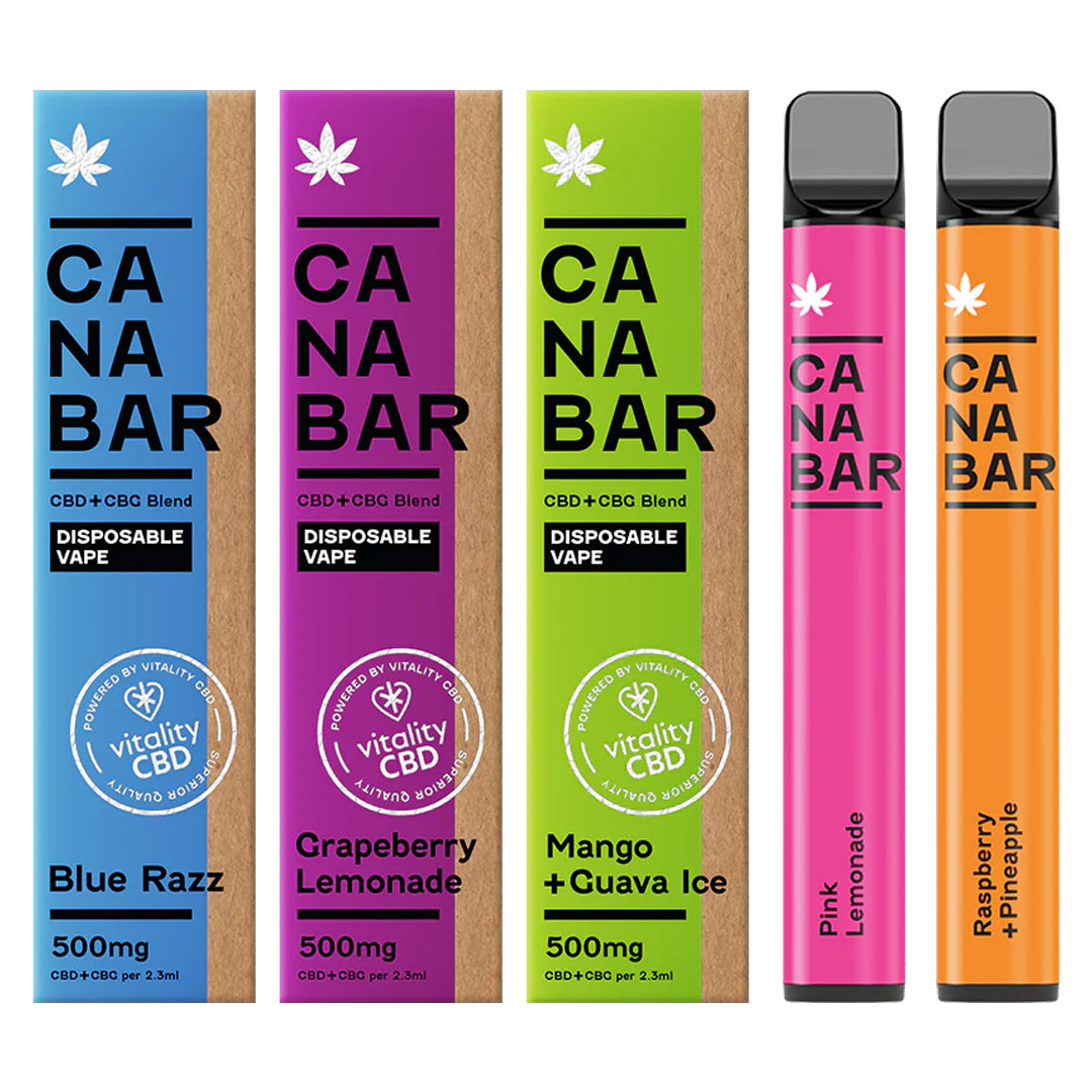 Vitality Canabar 500MG CBD Disposable Vape Bar - \u00a39.99 | Vape Bargains UK