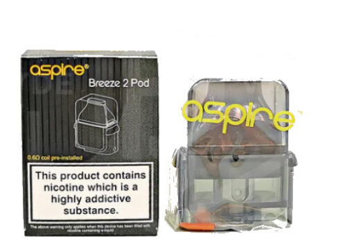 Aspire Breeze 2, Replacement Pod, coil, coil replacement, 0.6ohm, pre installed, pod kit coil, plastic pod, uk vaping deal, october 2022 vaping deal uk,