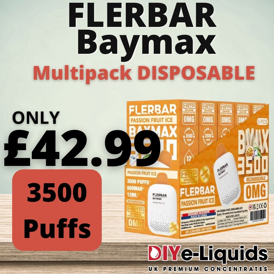 Flerbar Baymax 3500 Puff Disposable Vape Kit 5x Multipack – £49.99 ...