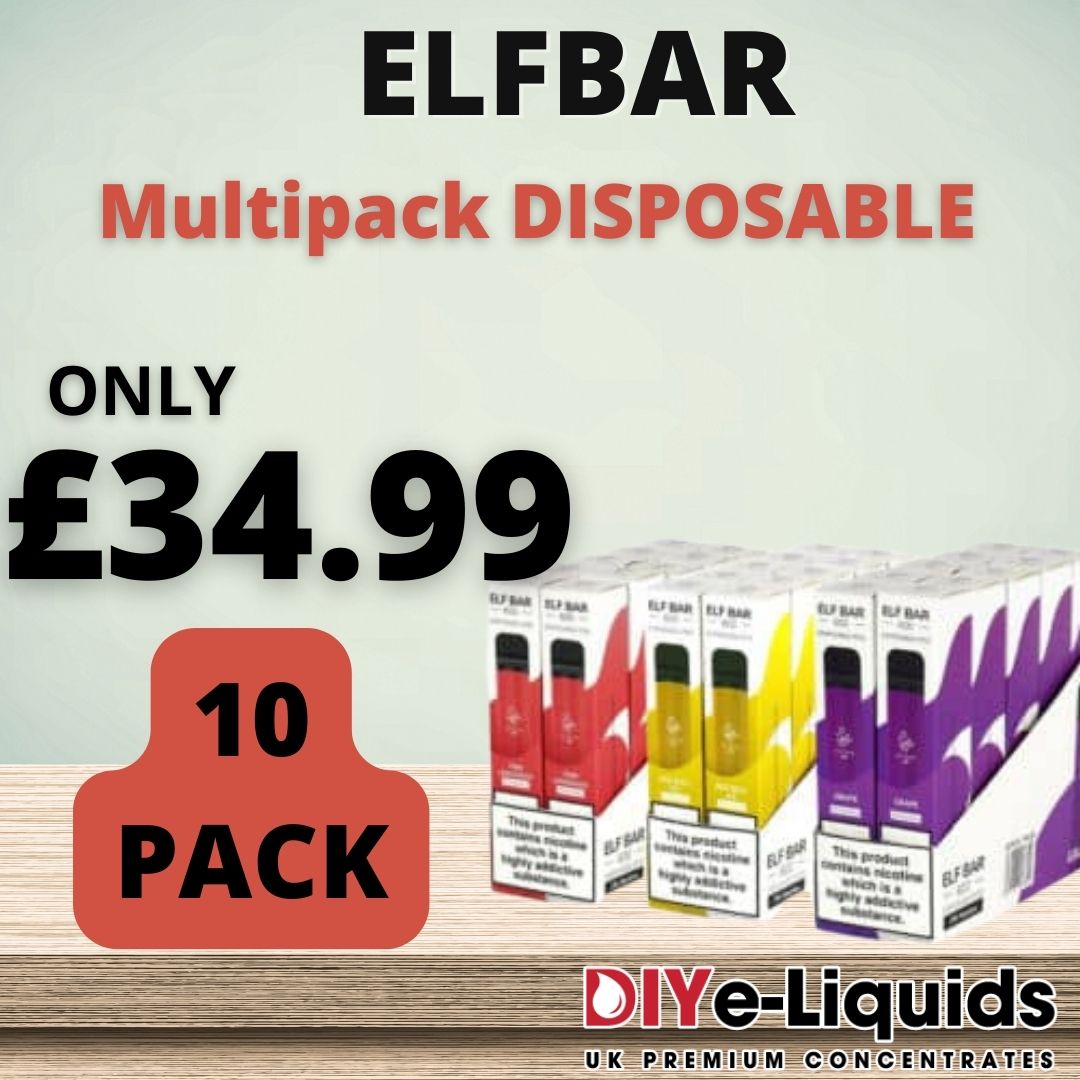 Elf Bars Disposable Vape Pack Of 10 Multipack – £34.99 - Vape Bargains UK