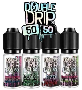 double drip, 10ml bottles, 10ml liquid, 50vg, 50pg, 10ml, 0mg, 3mg, 6mg, raspberry, sherbet, cherry cola, sweet, fruity fizzy, tasty, pod liquid, pen liquid,