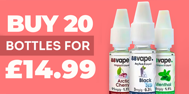 88 Vape E liquids 20x 10ml - £17.99 - Vape Bargains UK