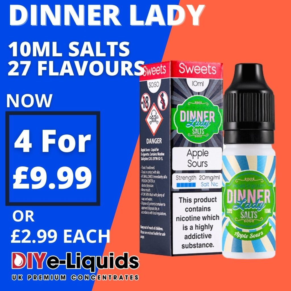 Dinner Lady E Liquid Nic Salt 4 x 10ml – £9.99