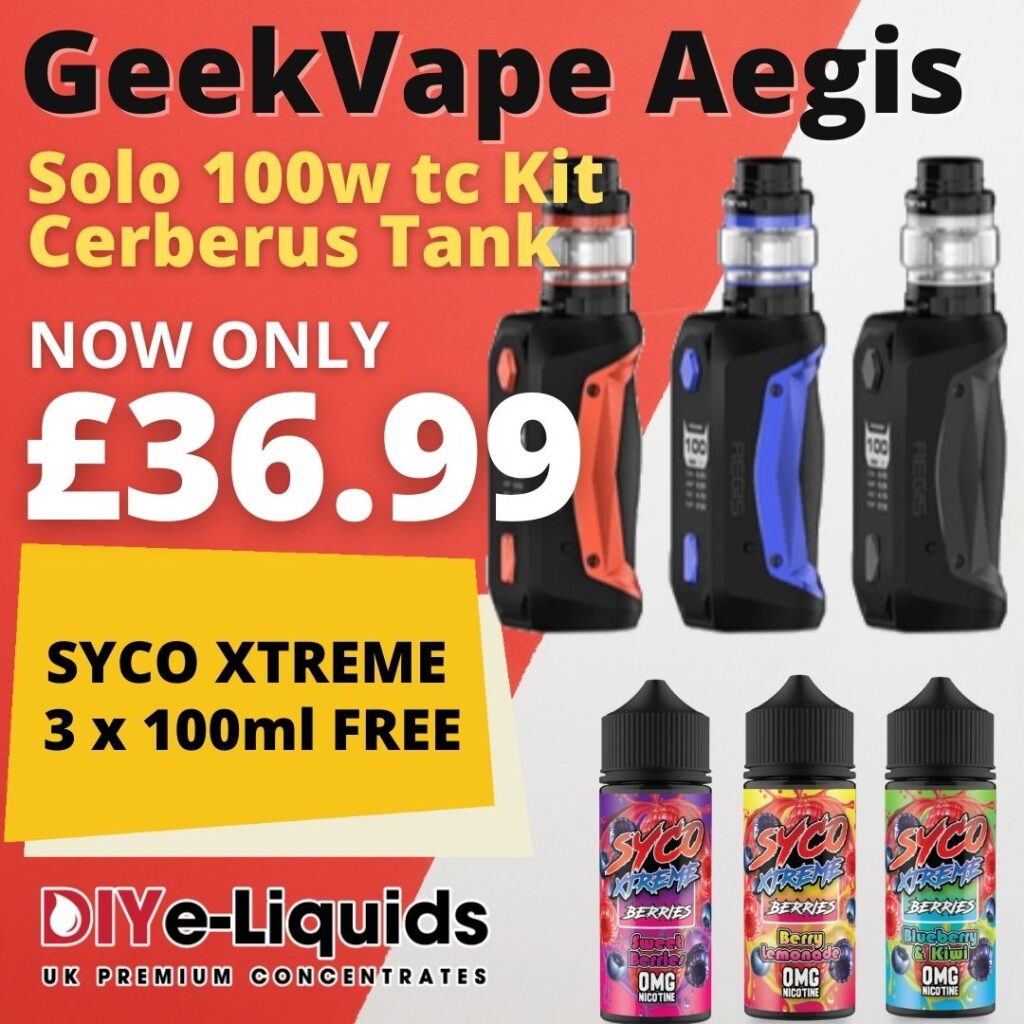 Geek Vape Aegis Solo 100W Kit with Cerberus Tank Bundle – £36.99