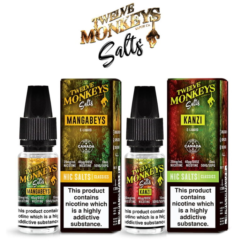 Twelve Monkeys Nicotine Salt e-Liquids – £2.84