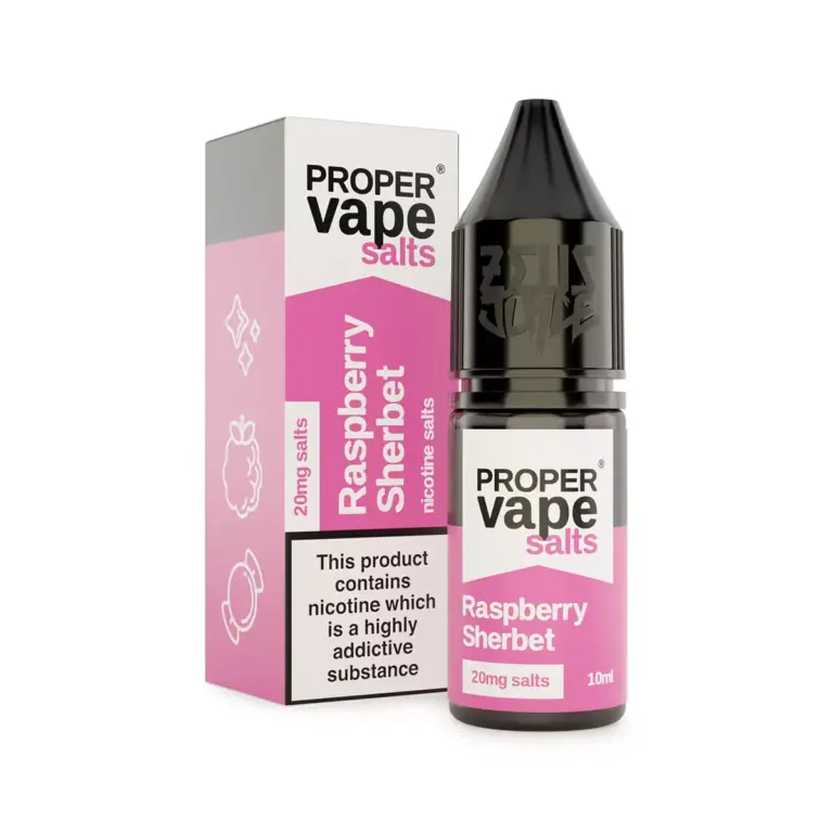 New Proper Vape | Raspberry Sherbet Nicotine Salt 10ml | Zeus Juice UK – £0.38