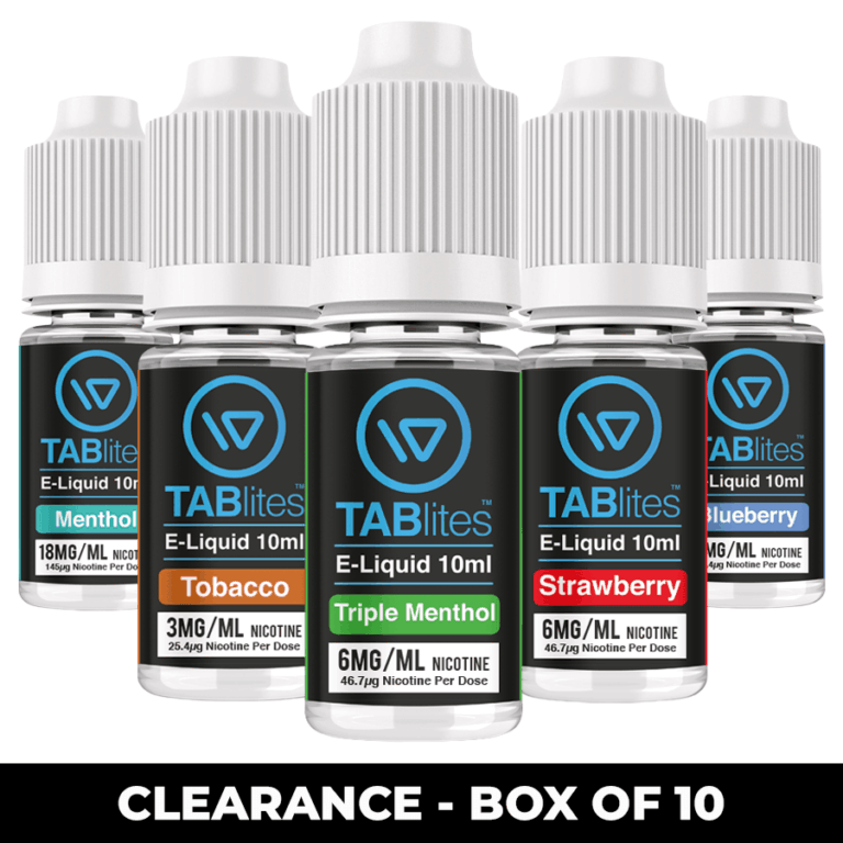 New Tablites Premium Range E-Liquid (Box of 10 Bottles) – Clearance/Faulty Lids – £20.00