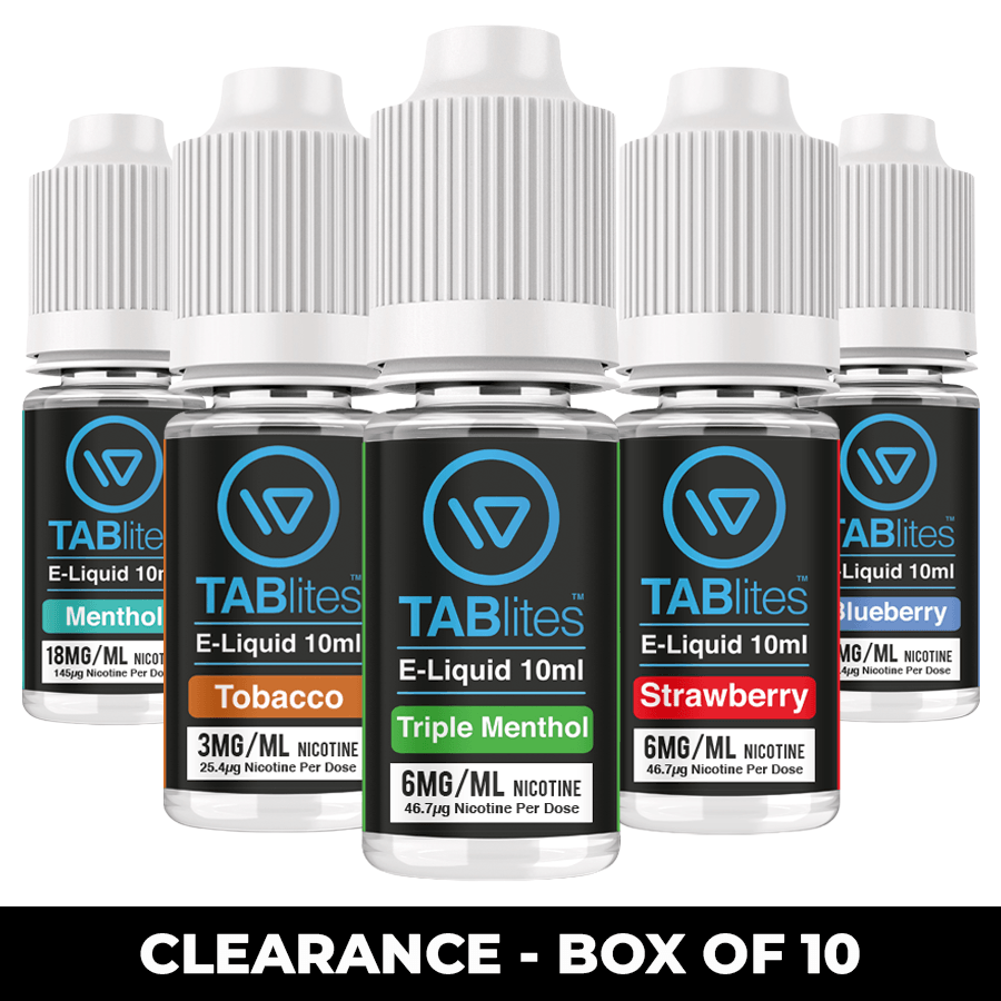 Tablites Premium Range E-Liquid (Box of 10 Bottles) – Clearance/Faulty Lids – £20.00