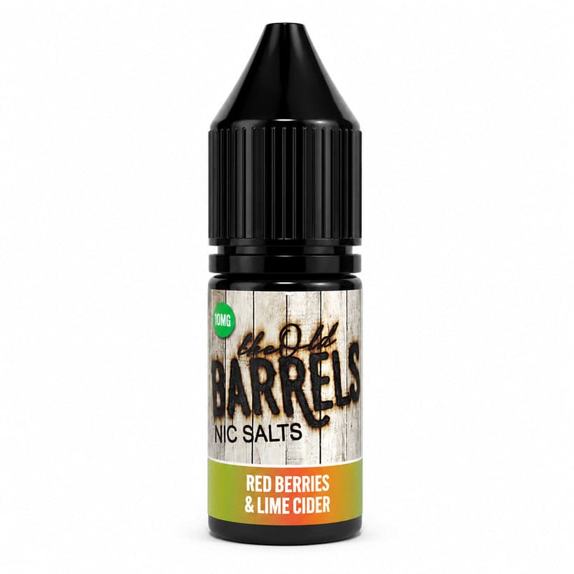 The Old Barrels Red Berries Lime Cider Nic Salt 10ml – £0.49