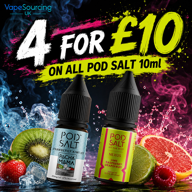 Pod Salt 10ml Nicotine Salt E-liquid 4 For £10