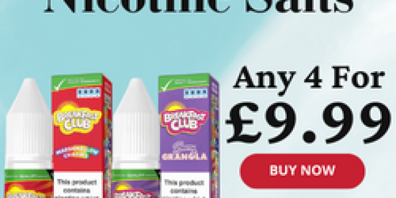 Breakfast Club 4x 10ml Salt E Liquid – £9.99