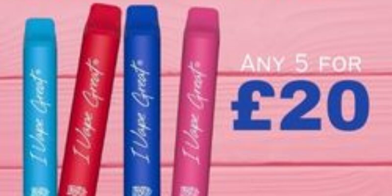 IVG 5 Pack Disposable VapeKit – £20.00