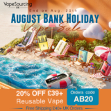 August Bank Holiday Vape Sale: 20% OFF £39+ Reusable Vape